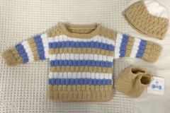 Ensemble pull, bonnet,  chaussons